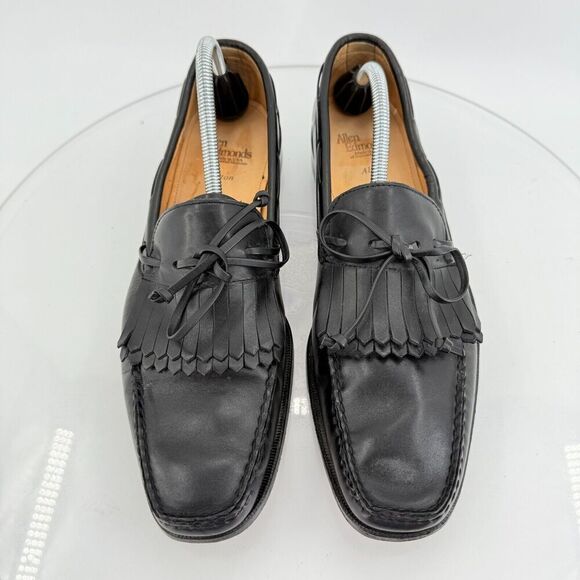 Allen Edmonds Alton Loafers Men\'s Size 11.5 B Black Leather Kittie Bow Tie  Shoe main image 15